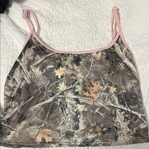 Camo Tank Top with Pink Trim